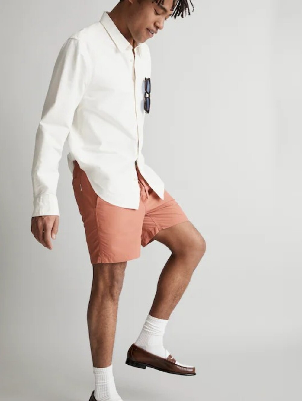 NWT Madewell 6 1/2" (Re)sourced Everywear Shorts ND600 Orange Men's Large
